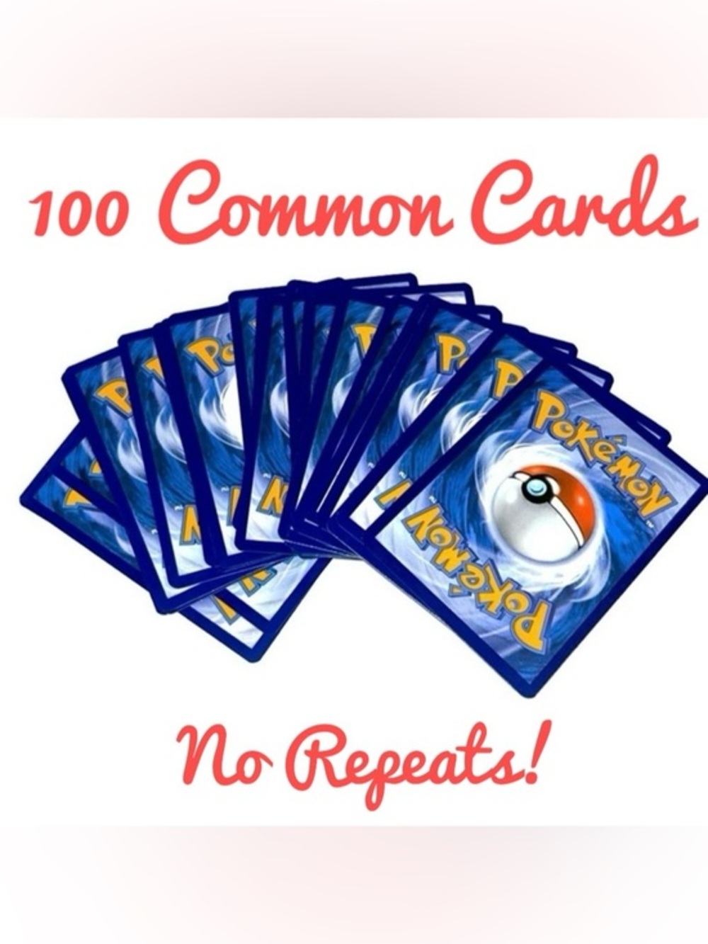 Mystery 100 common Pokemon cards - no repeats